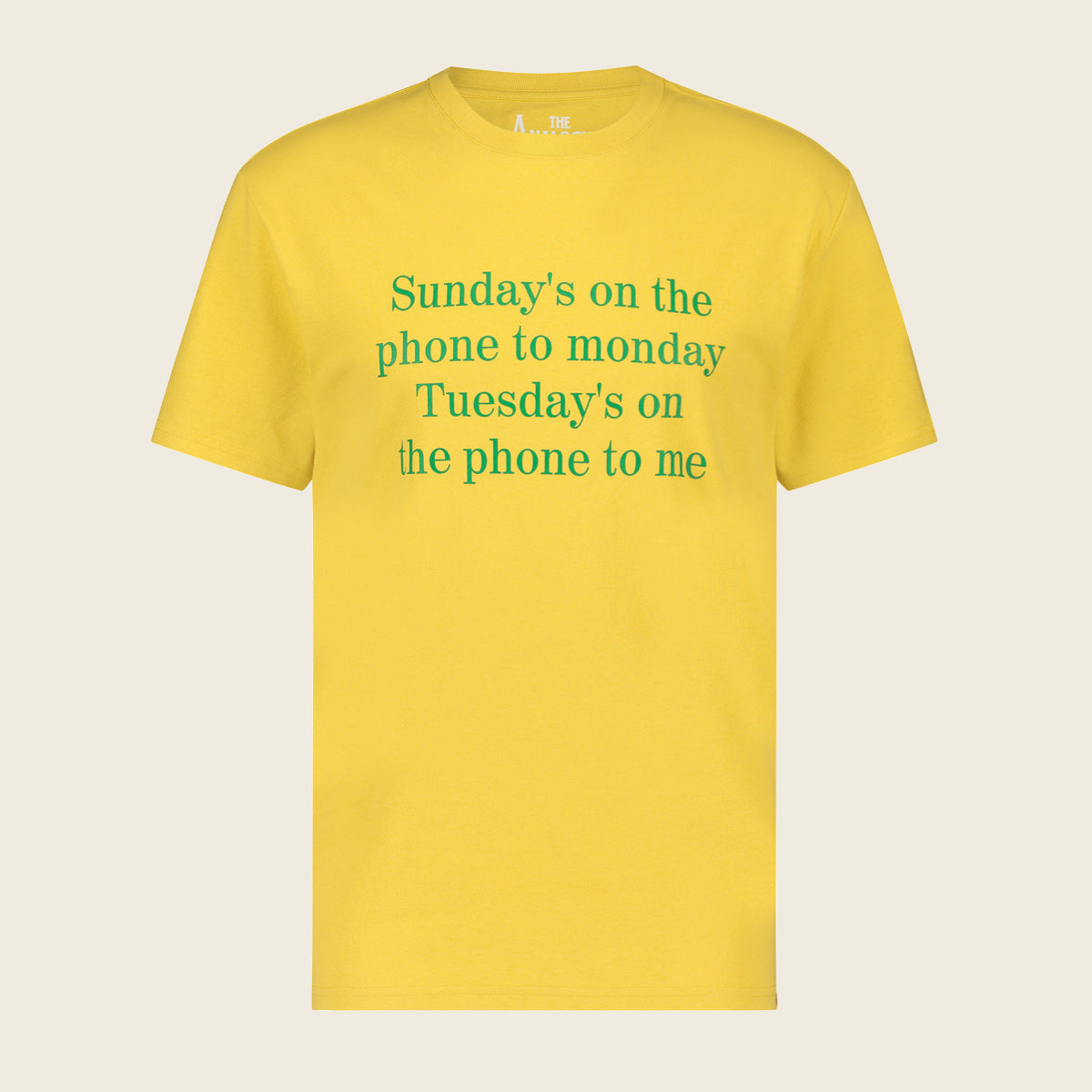 The Analogues | Sundays on the phone T-shirt Yellow | Front