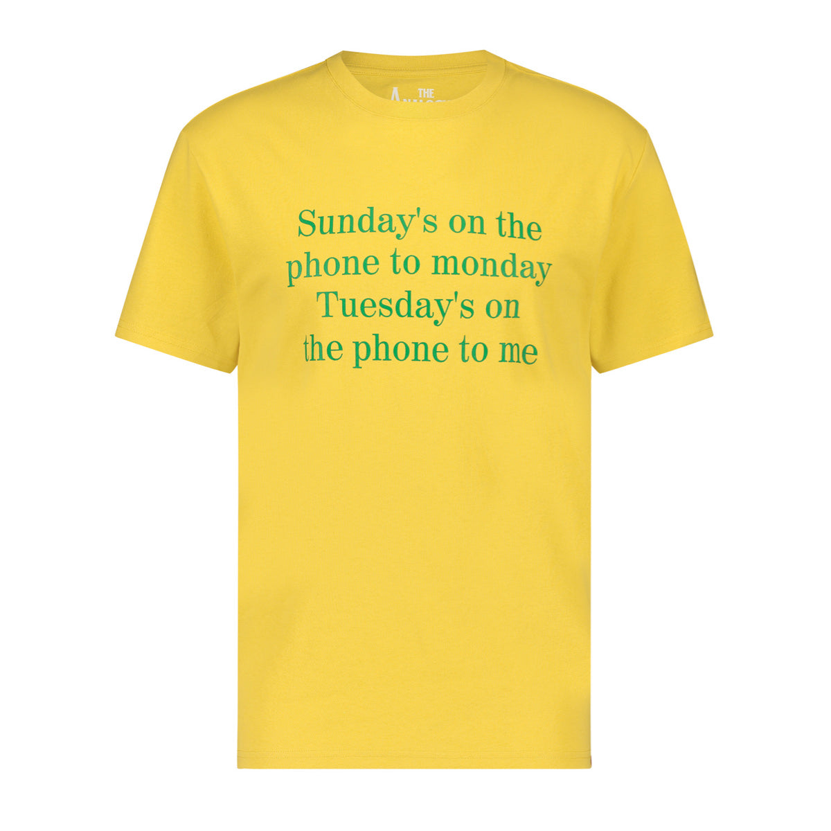 The Analogues | Sundays on the phone T-shirt Yellow | Front